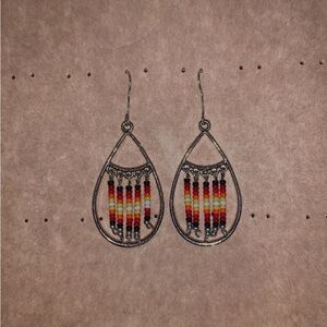 Colorful Beaded Teardrop Earrings